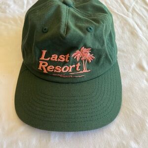 Green hat with Pink Embroidery